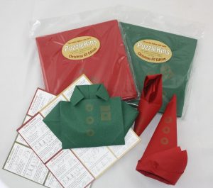 Christmas Origami Napkin Puzzlekins Napkin Folding Table Game Christmas Elf Edition