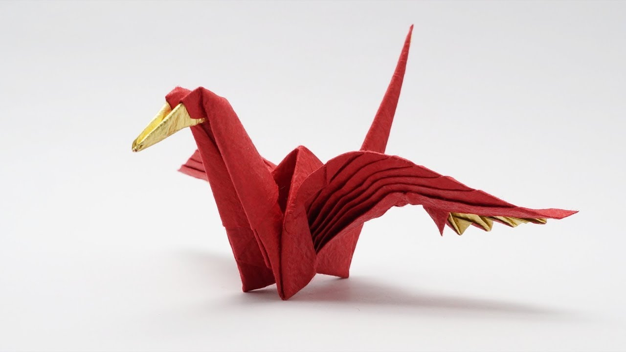 Crane Origami Video Origami Feathered Crane Jo Nakashima