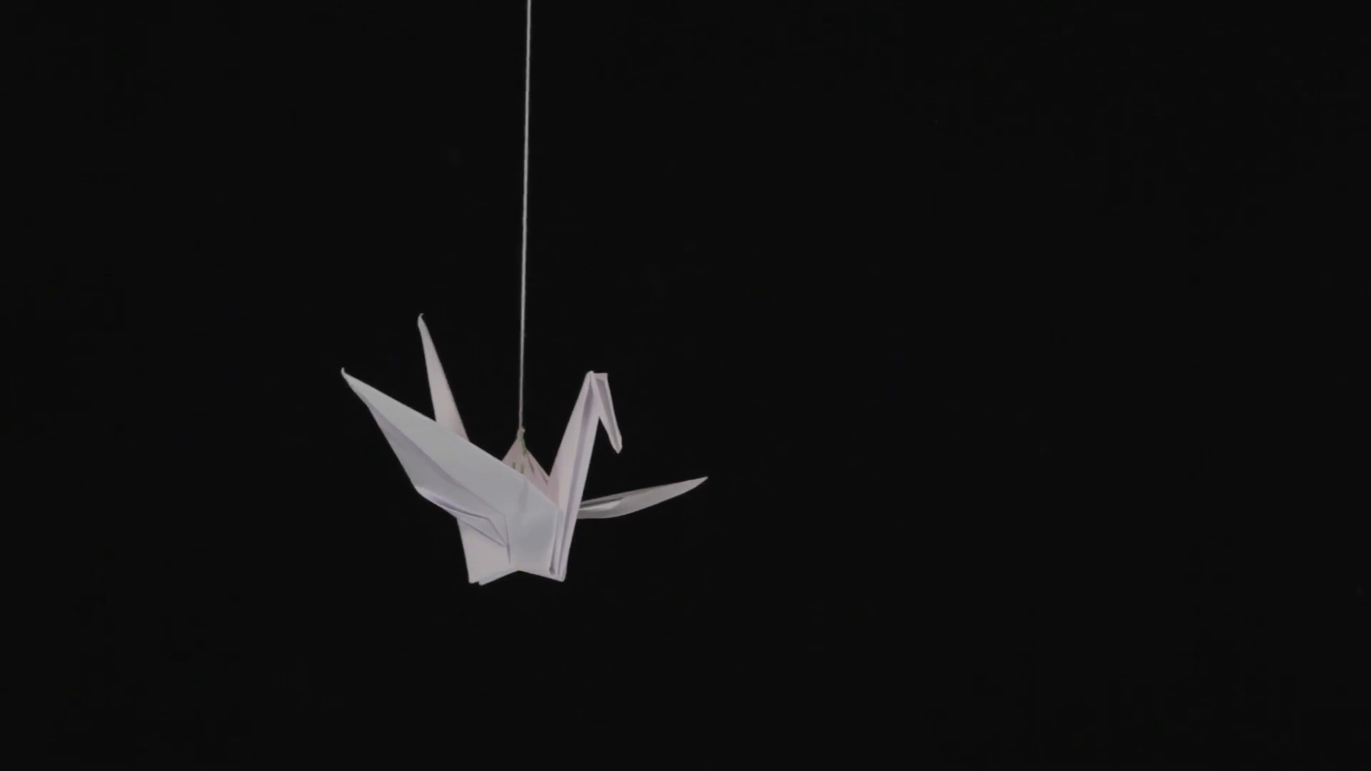 Crane Origami Video White Paper Origami Crane Swinging On Thread Against Black Background Stock Video Footage Storyblocks Video