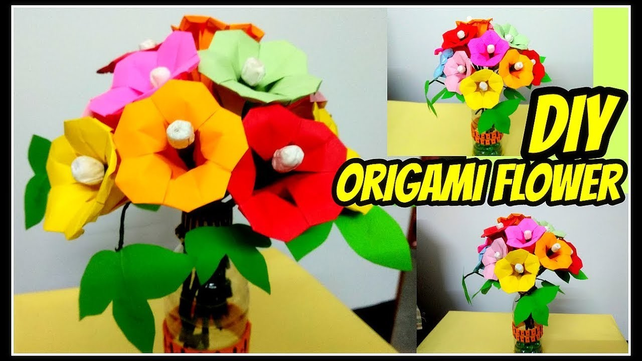 Diy Origami Bouquet Diy Origami Flower Easy Paper Crafts Flower Bouquet Tutorial