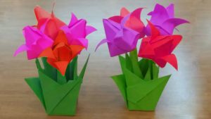 Diy Origami Bouquet How To Make Paper Tulip Flowers Bouquet Diy Tulips Flowers Vase You Can Do This