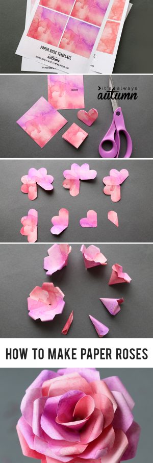 Diy Origami Bouquet Make Gorgeous Paper Roses With This Free Paper Rose Template Its