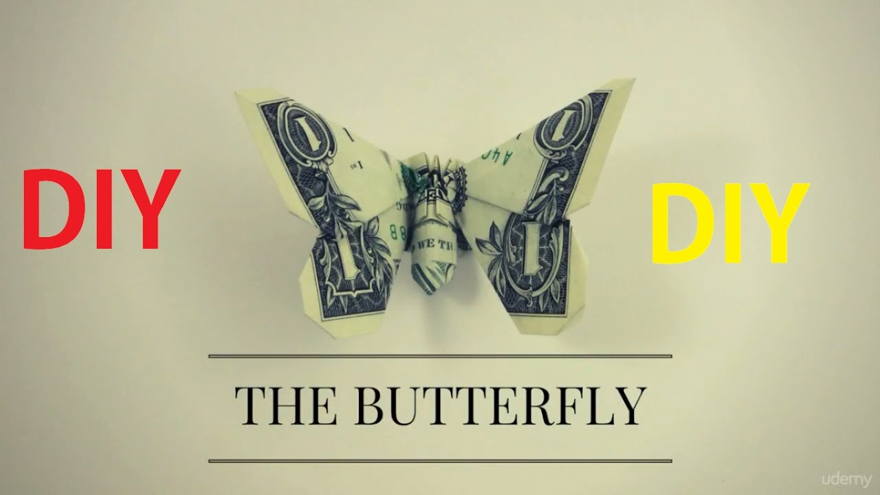 Dollar Bill Origami Butterfly Video How To Make Dollar Origami Butterfly Dollar Origami Butterfly Instruction Direction