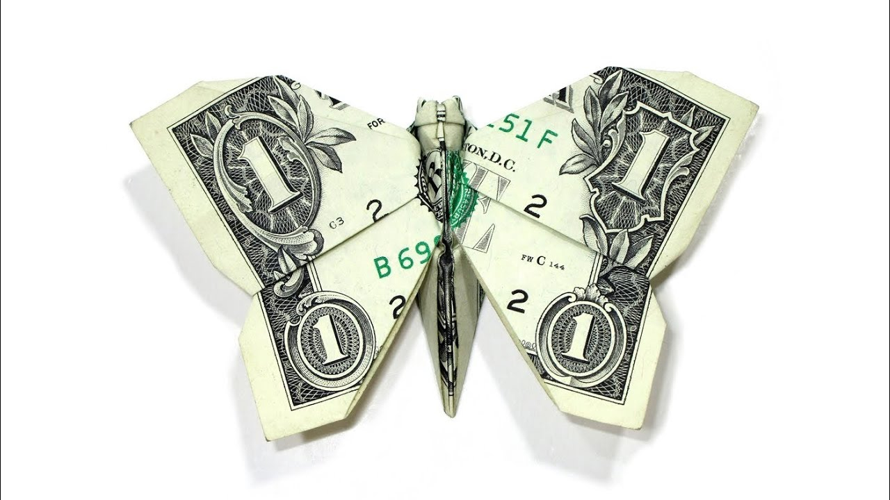 Dollar Bill Origami Butterfly Video Origami Dollar Bill Butterfly Tutorial Won Park 1 Billete Mariposa