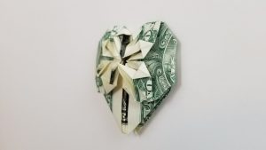 Dollar Bill Origami Dollar Bill Origami Heart With Flower Fave Mom