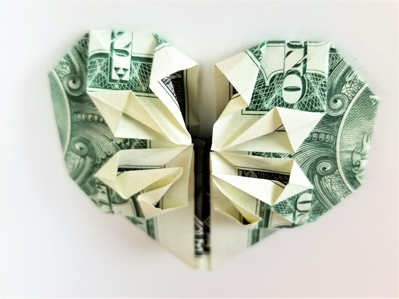 Dollar Bill Origami Dollar Bill Origami Heart With Flower Fave Mom