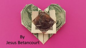 Dollar Bill Origami Heart Dollar Bill Origami Heart With Quarter Tutorial