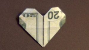 Dollar Bill Origami Heart Dollar Origami Heart Tutorial How To Make A Dollar Heart