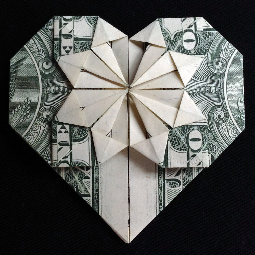 Dollar Bill Origami Heart Origami Heart Valentines Day Gift Money And 29 Similar Items