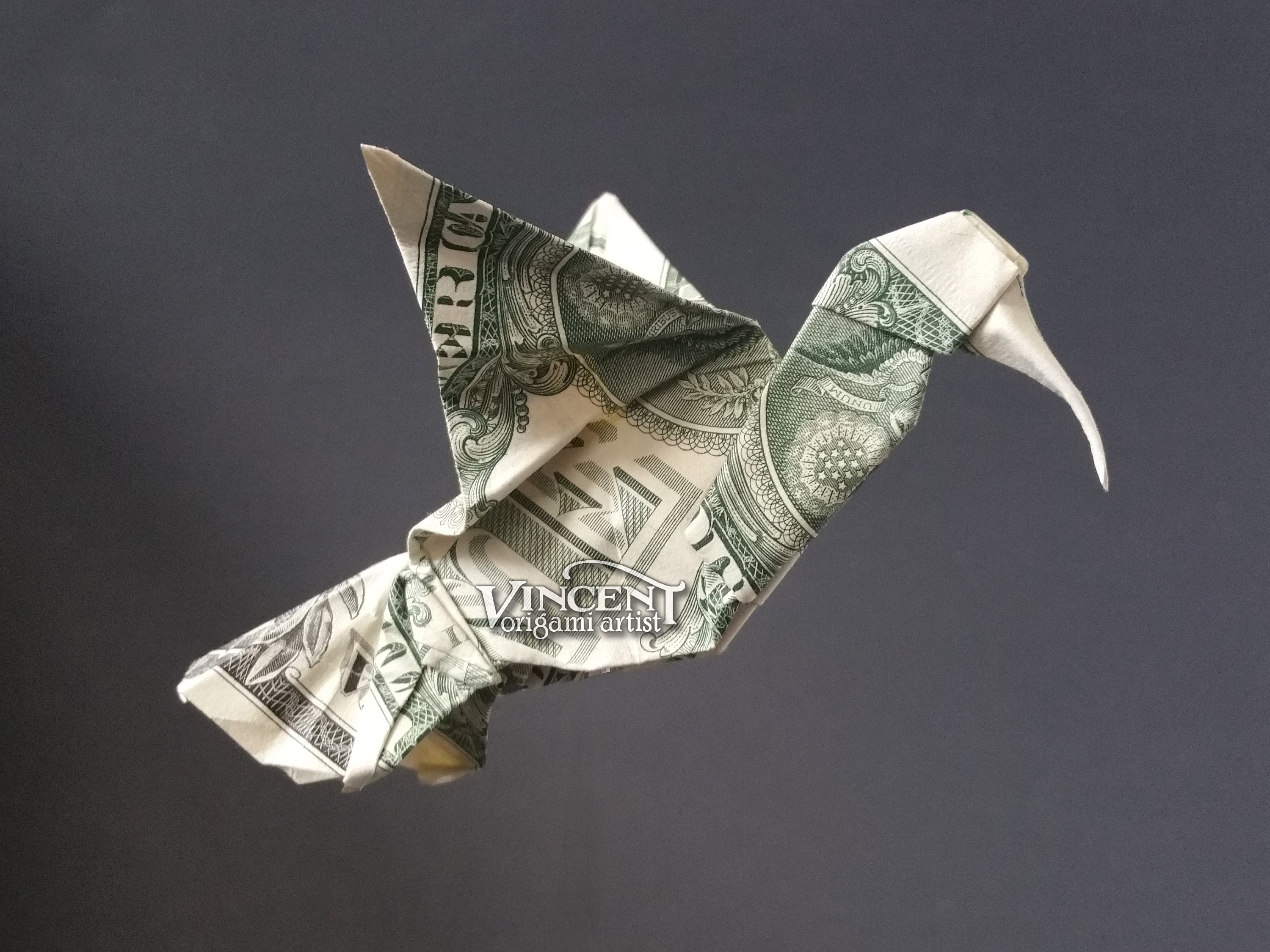 Dollar Bill Origami Hummingbird Money Origami Dollar Bill Animal Bird Cash Sculptors Bank Note Handmade