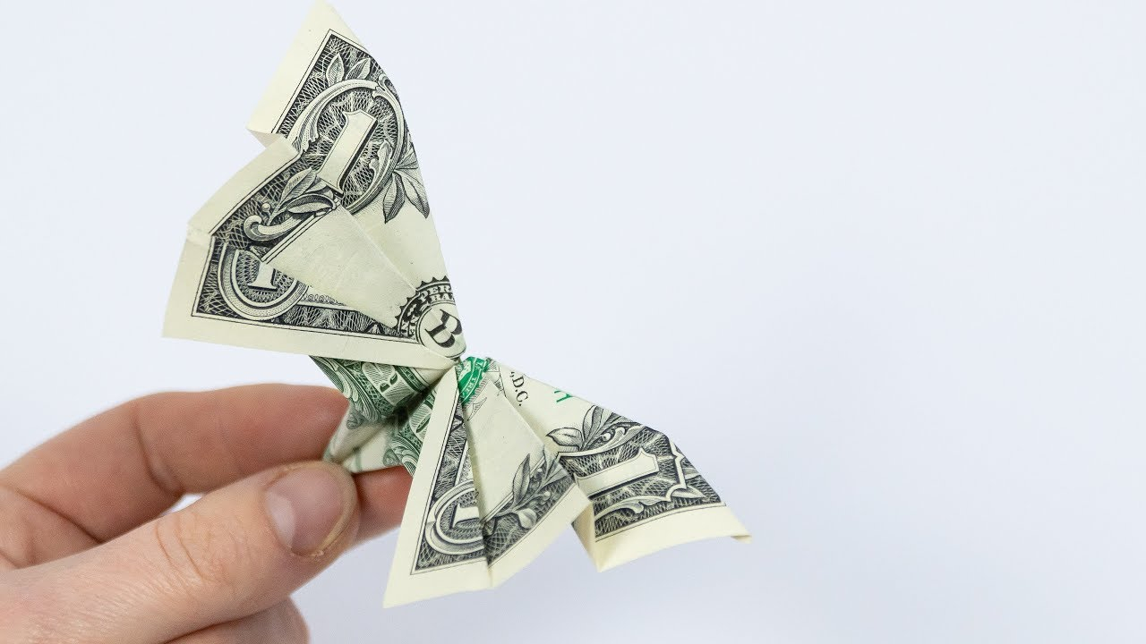 Dollar Bill Origami Money Origami Butterfly Making A Butterfly Out Of 1 Dollar Bill