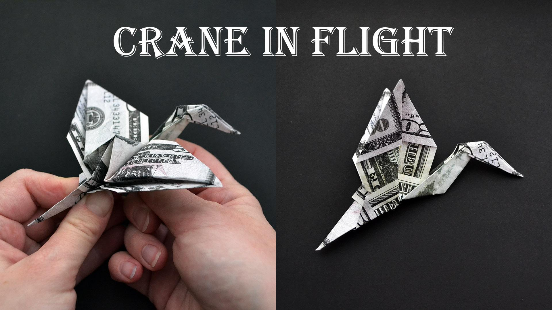 Dollar Bill Origami Money Origami Crane In Flight Bird Out Of Dollar Bills Tutorial