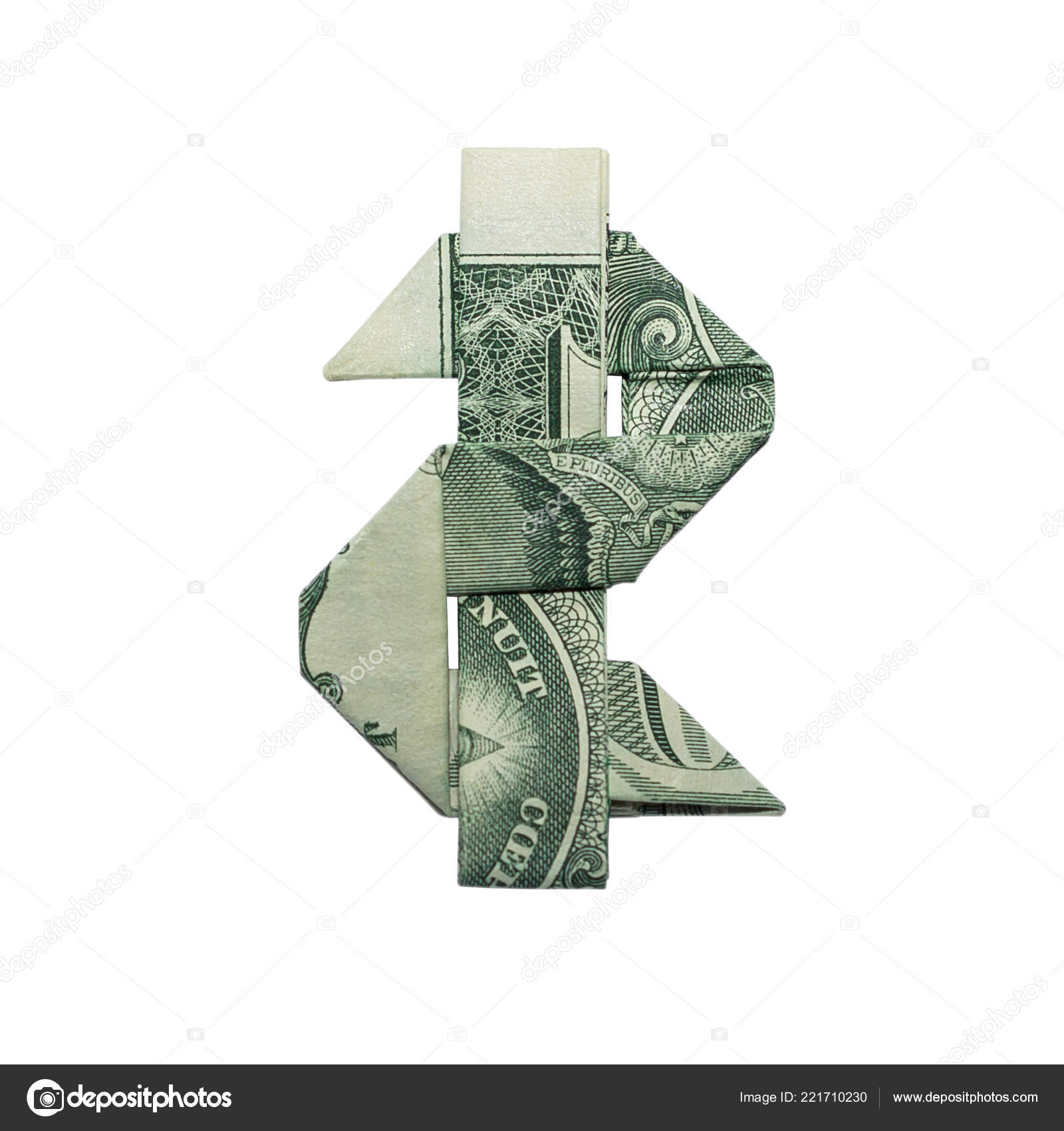 Dollar Bill Origami Money Origami Reverse Dollar Sign Folded Real One Dollar Bill
