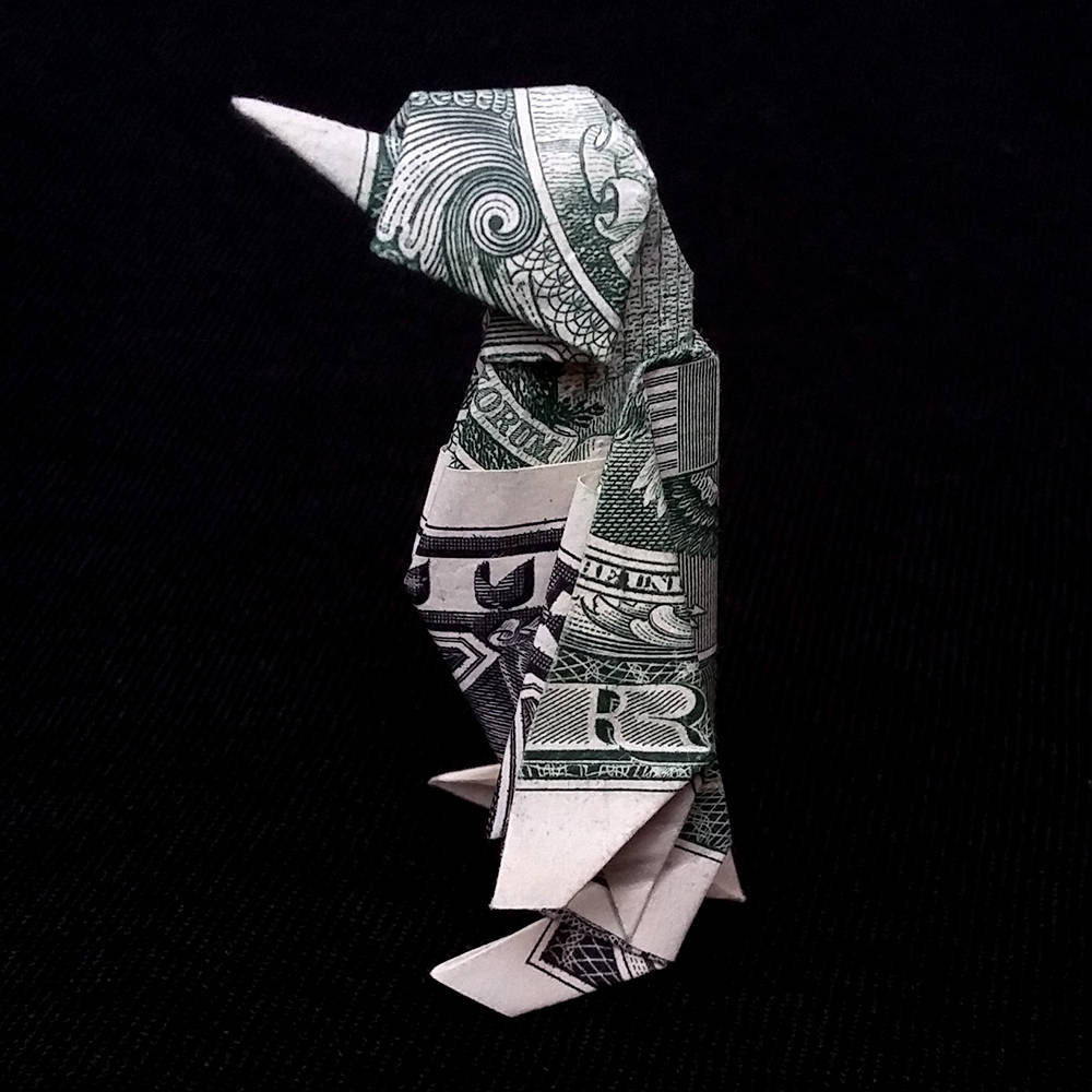 Dollar Bill Origami Real 1 Dollar Bill Origami Emperor Penguin Model Bird Sculpture Handmade Money Charm Figurine Animal Gift Wedding Decor Penguin Lover Gift