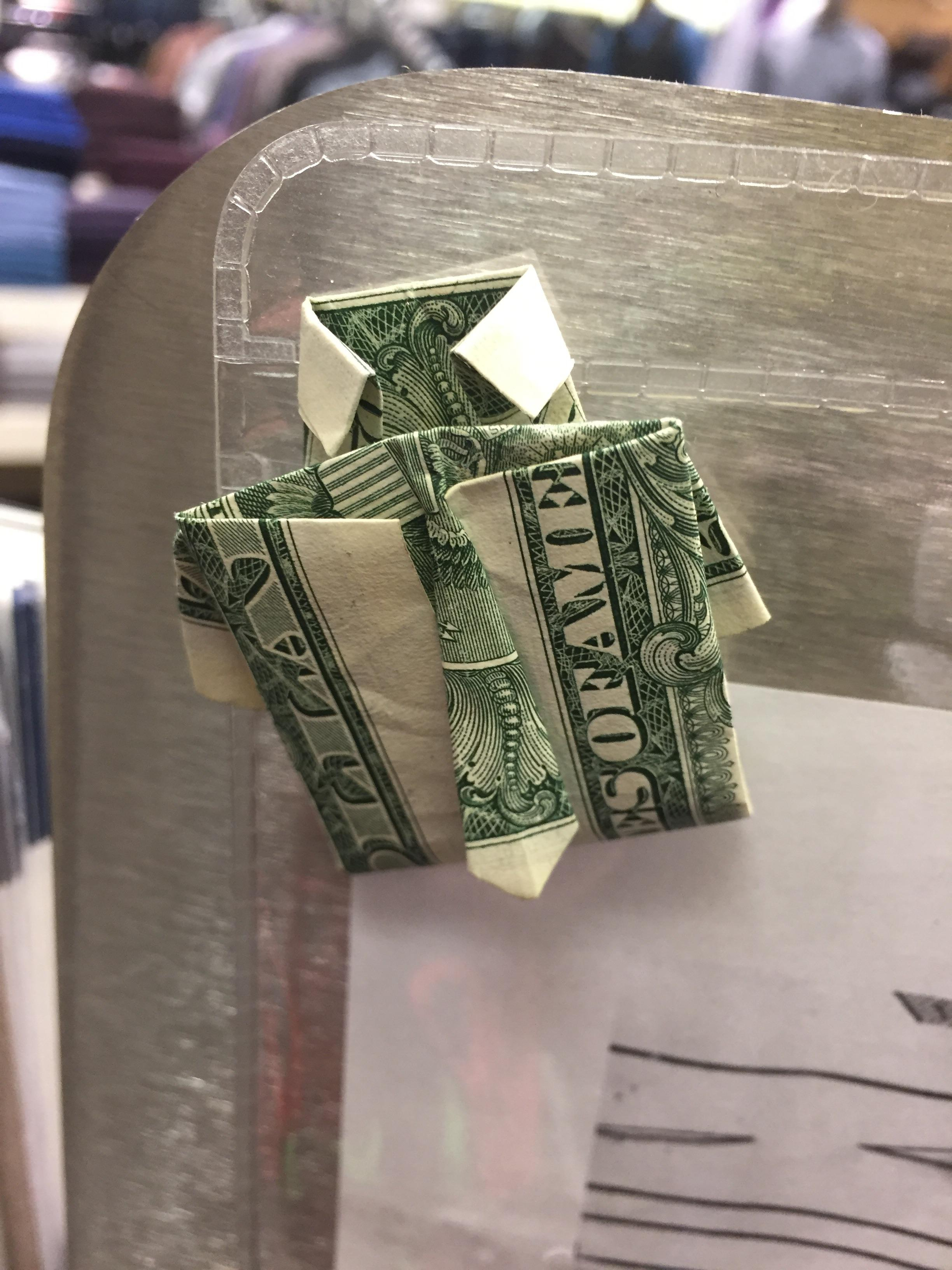 Dollar Bill Origami Shirt With Tie I Work At A Mens Store And Someone Was Able To Fold This Dollar
