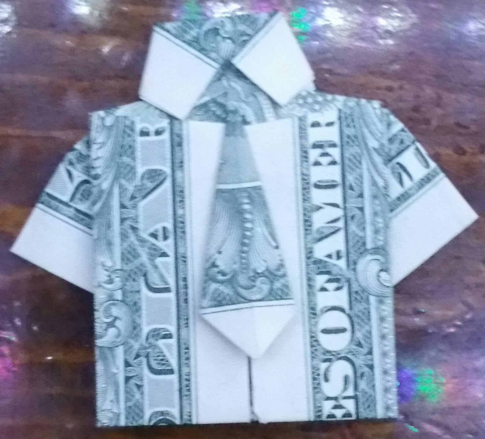 Dollar Bill Origami Shirt With Tie Make You A Origami Shirt With Tie From A One Dollar Bill