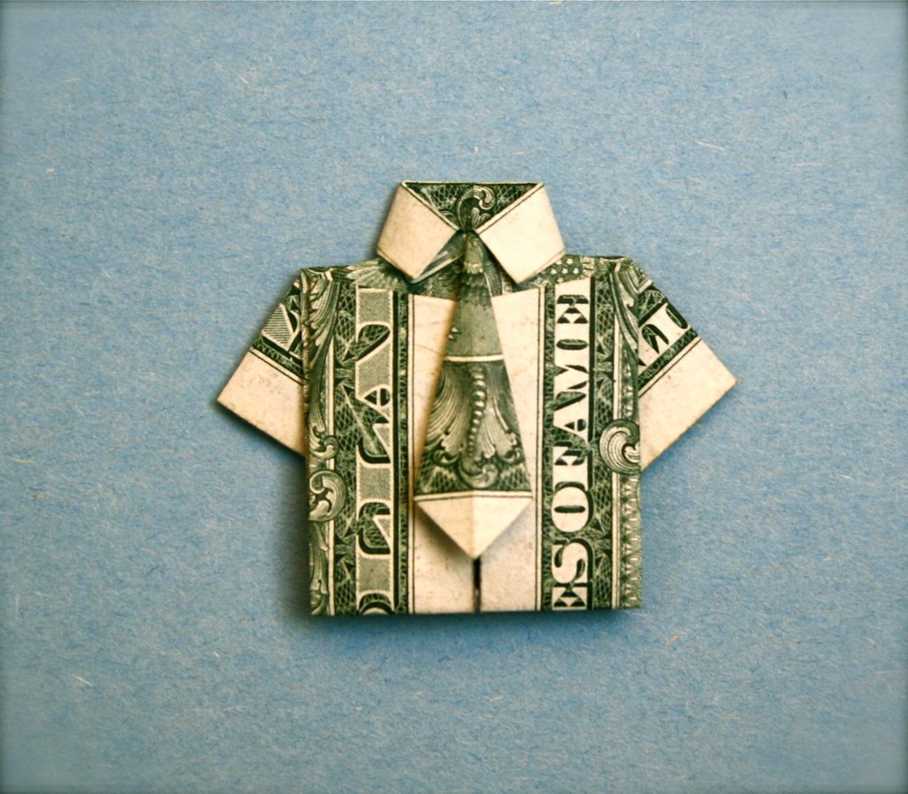 Dollar Bill Origami Shirt With Tie Shirt And Tie Folded From A Usa One Dollar Bill Designed Flickr