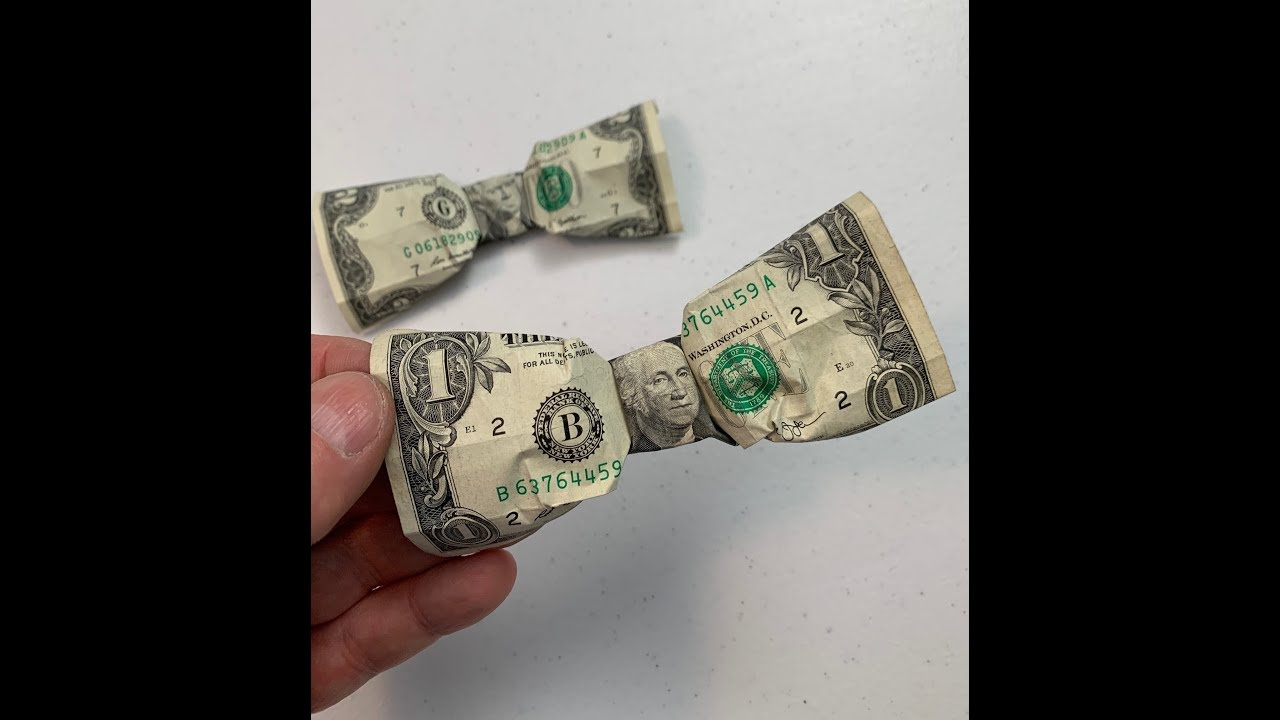 Dollar Origami Bow Tie Dollar Origami How To Fold A Bow From A Dollar Or Is It A Bow Tie