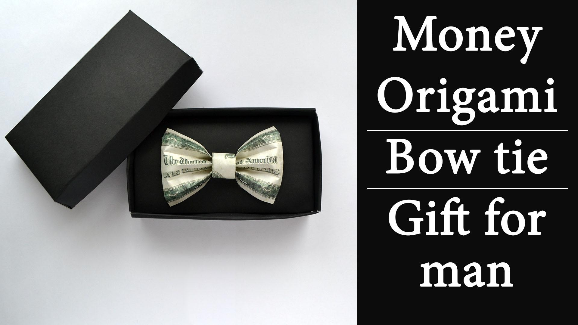Dollar Origami Bow Tie Money Bow Tie In Gift Box Excellent Gift For Man Origami Dollar