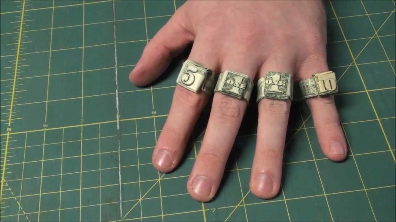 Dollar Origami Heart Ring Easiest Way To Make Origami Dollar Rings Ones Fives And Tens Money Ring