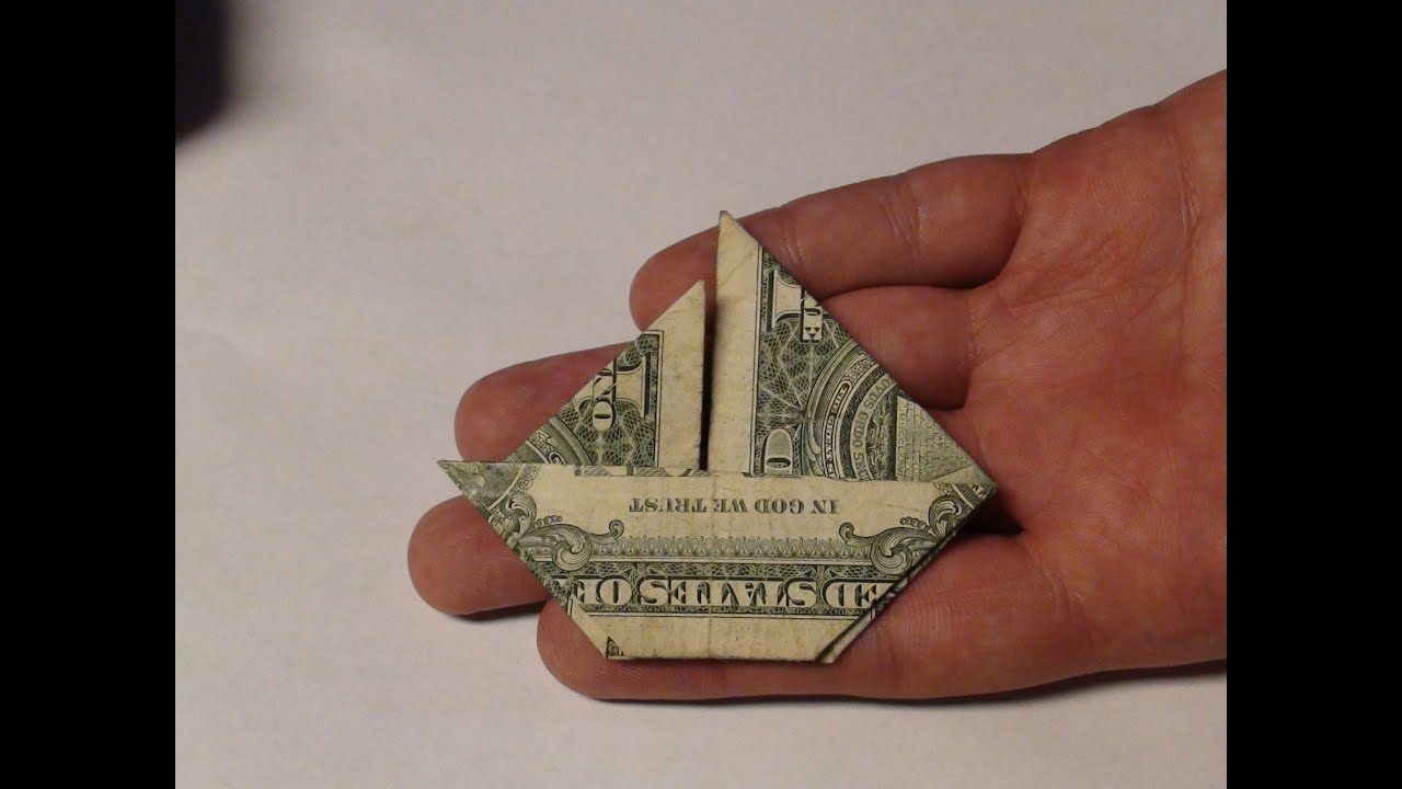 Dollar Origami Instructions Fold Money Sailboat Origami 1 One Dollar Bill Tutorial Full Instructions For Moneygami Boat