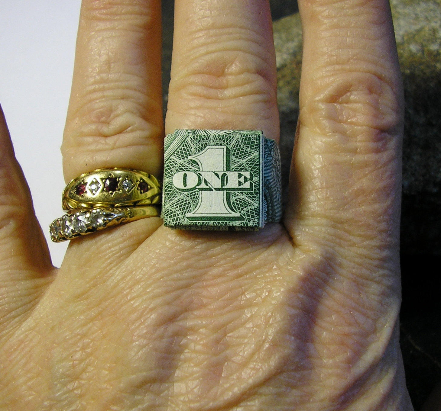 Dollar Ring Origami Dollar Bill Ring Money Origami Same Charge For Any Denomination Custom Made Sized To Order Genuine Us Currency