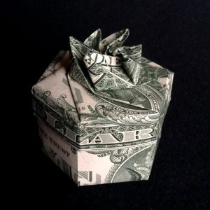 Dollar Ring Origami Gift Box Hexagonal Ring Box With Lid For Rings Money Origami Made Of