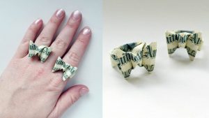Dollar Ring Origami Money Ring Butterfly Origami Dollar Jewelry Tutorial Diy Folding No Glue And Tape