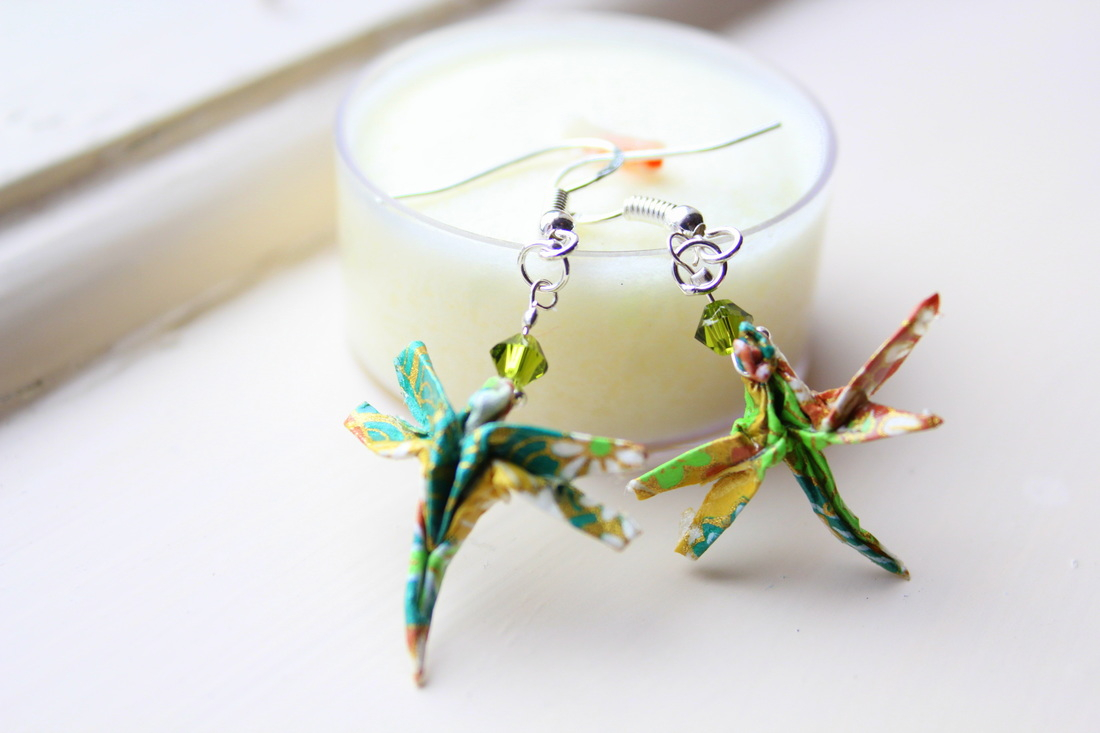 Dragon Fly Origami Dragonfly Origami Earrings