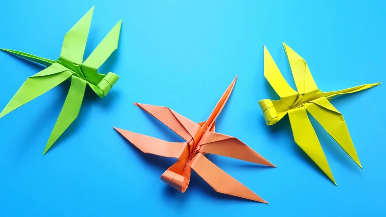 Dragon Fly Origami How To Fold A Paper Dragonfly Origami Dragonfly Easy Origami