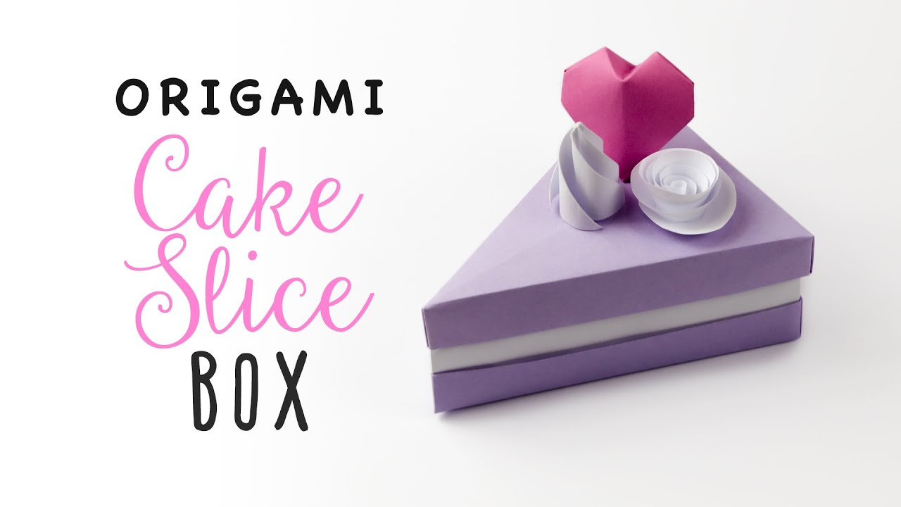 Easy Birthday Origami Origami Cake Slice Box Tutorial Triangular Box Paper Kawaii