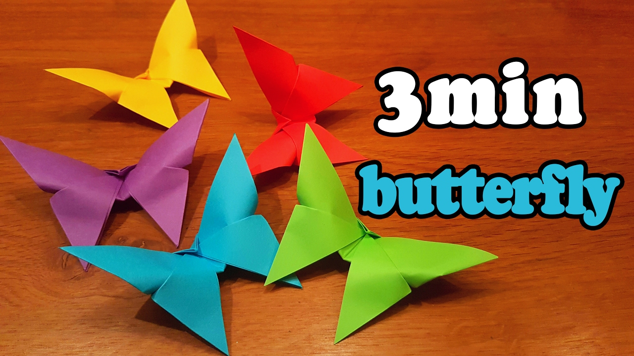 Easy Butterfly Origami How To Make An Easy Origami Butterfly In 3 Minutes