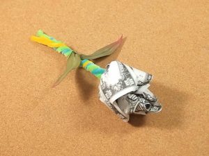 Easy Dollar Bill Origami How To Make A Dollar Bill Rose 7 Steps With Pictures Wikihow