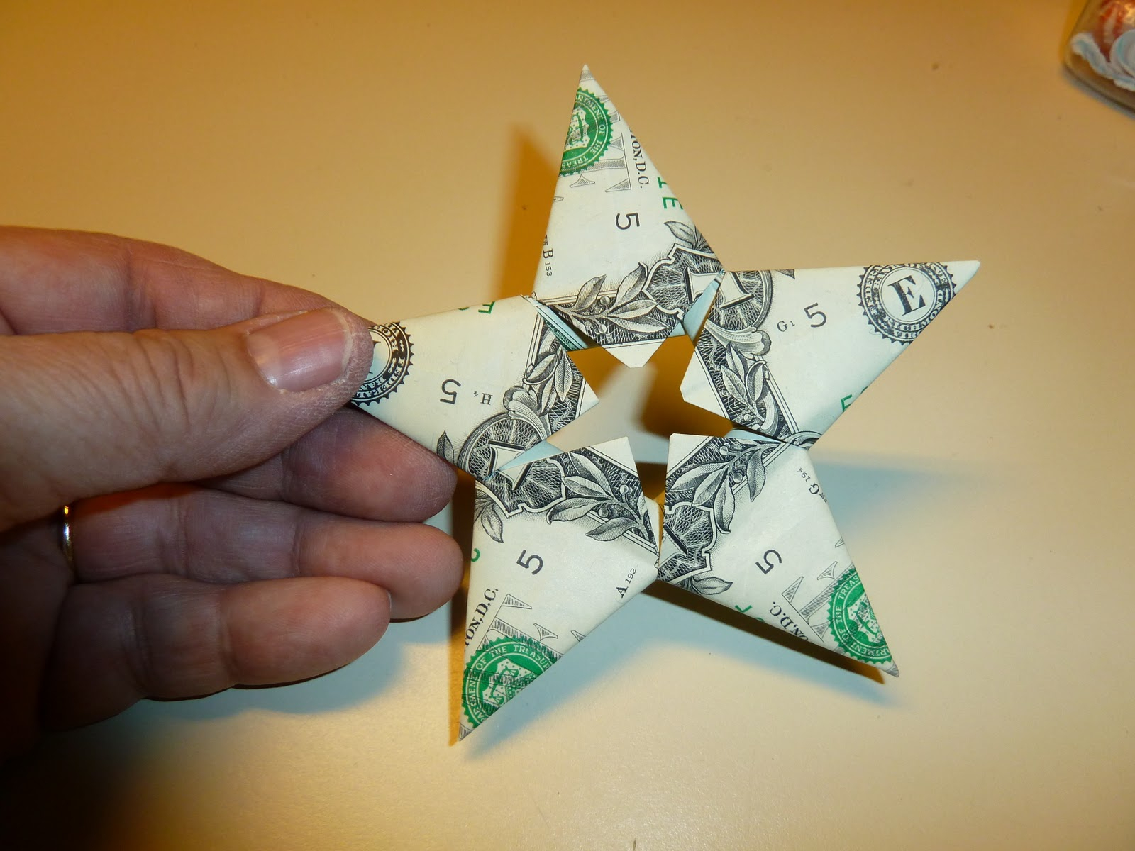 Easy Dollar Bill Origami Make It Easy Crafts Easy Money Folded Five Pointed Origami Star