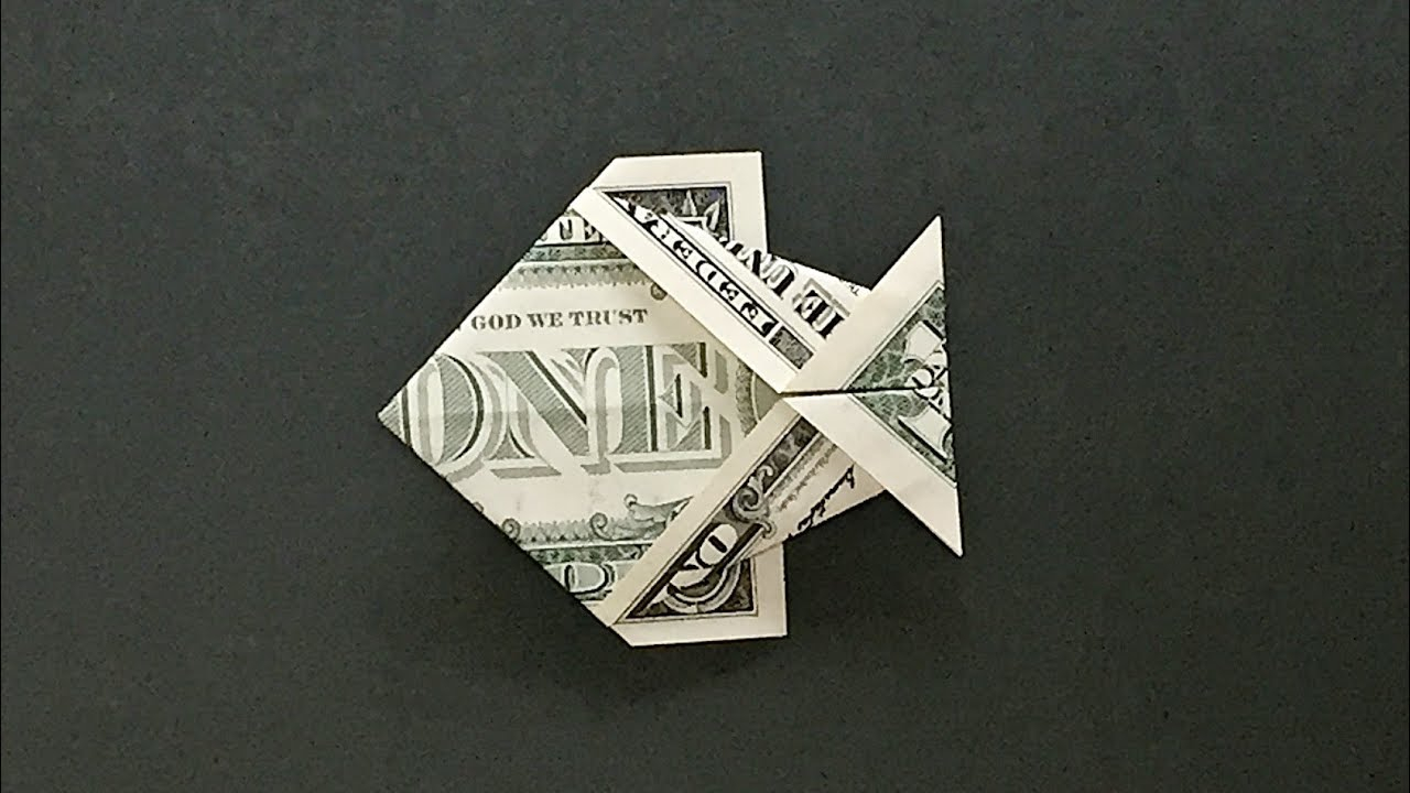 Easy Money Origami Instructions For Kids Money Origami Fish Instructions How To Fold A Dollar Bill Fish Easy For Beginners