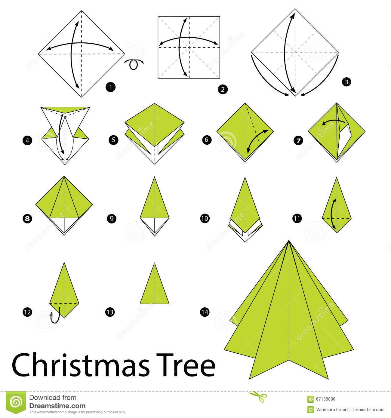Easy Origami Christmas Ornaments Instructions Christmas Tree Christmas Tree Origami How To Make A Christmas Tree