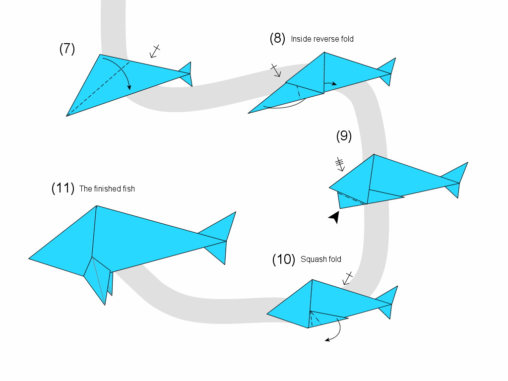 Easy Origami Diagrams 89 Easy Origami Instructions Fish Easy Origami Instructions Fish