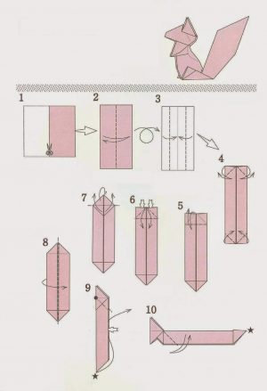 Easy Origami Diagrams How To Fold Origami Squirrel From The Paper Origami Diagram Of The