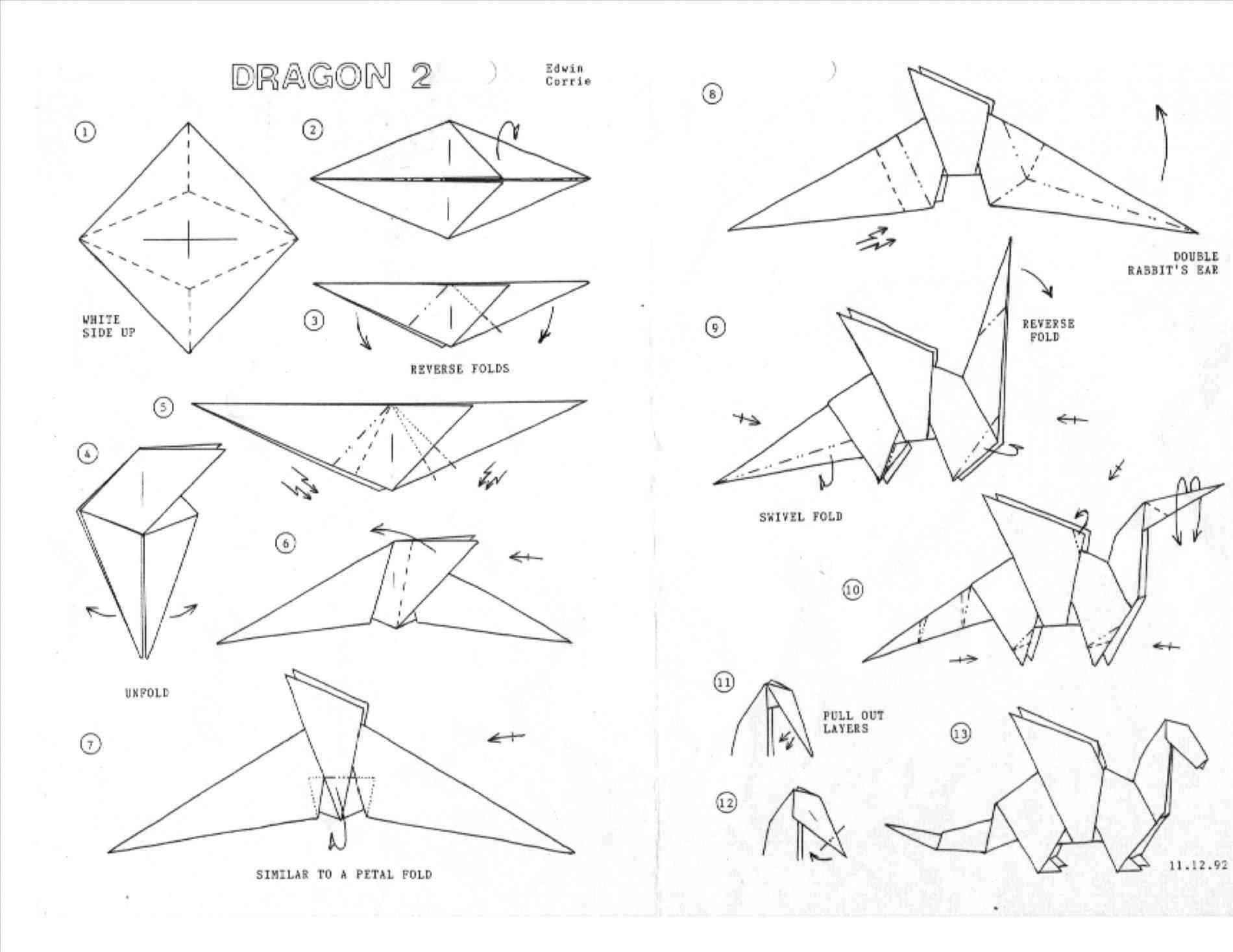 Easy Origami Dragon Step By Step Origami And Craft Collections Diy For Kids And Adults