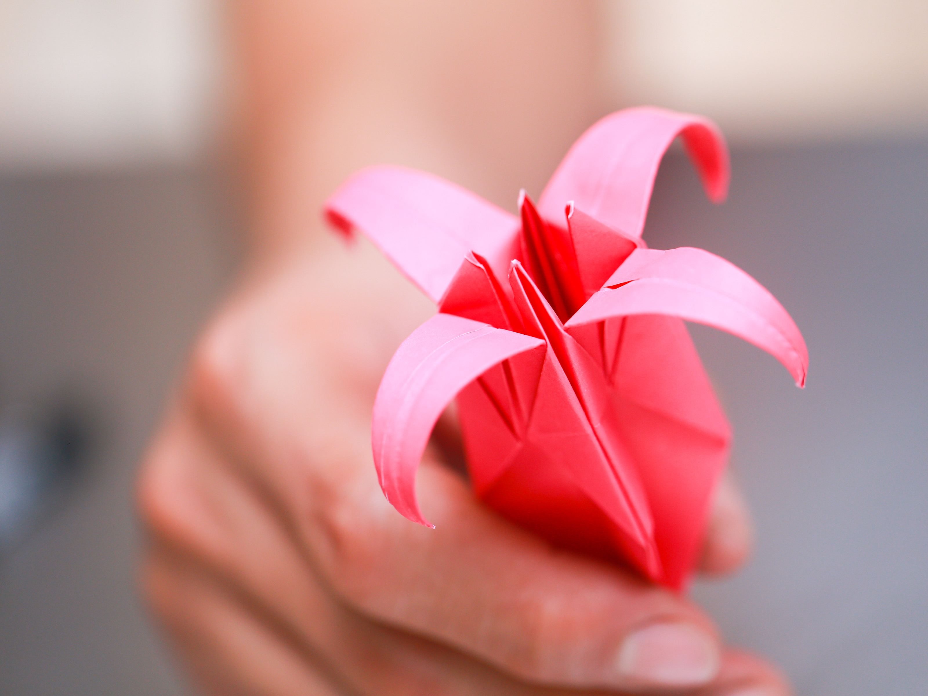 Easy Origami Flower How To Fold An Origami Lily With Pictures Wikihow