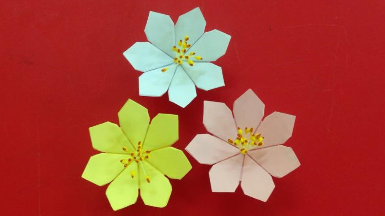 Easy Origami Flower Make A Beautiful Paper Flower Easy Origami Flowers For Beginners Making Diy Paper Crafts