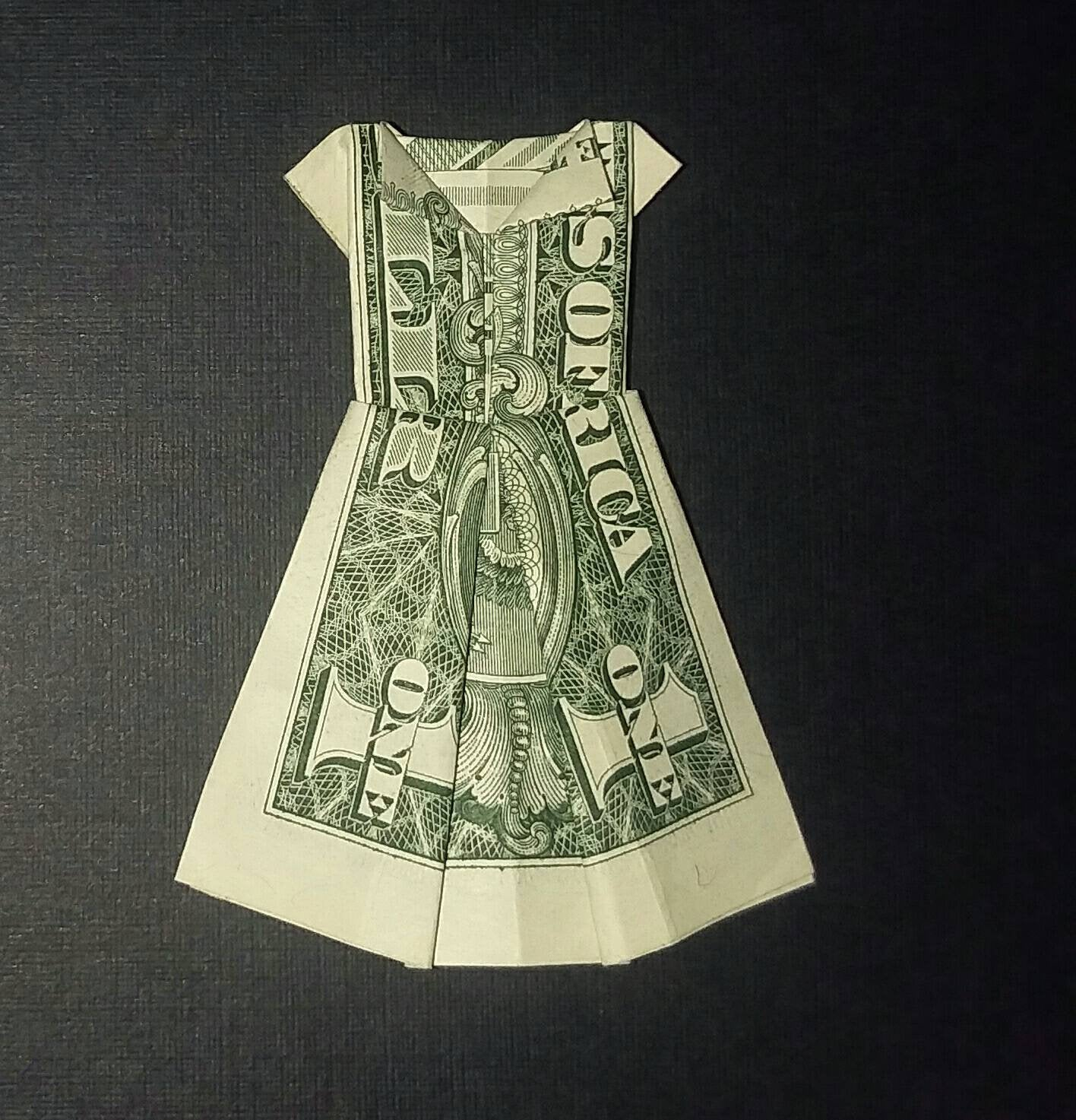 Easy Origami With Dollar Bills Dollar Bill Origami Dress Money Origami Gift For A Girl Real Money