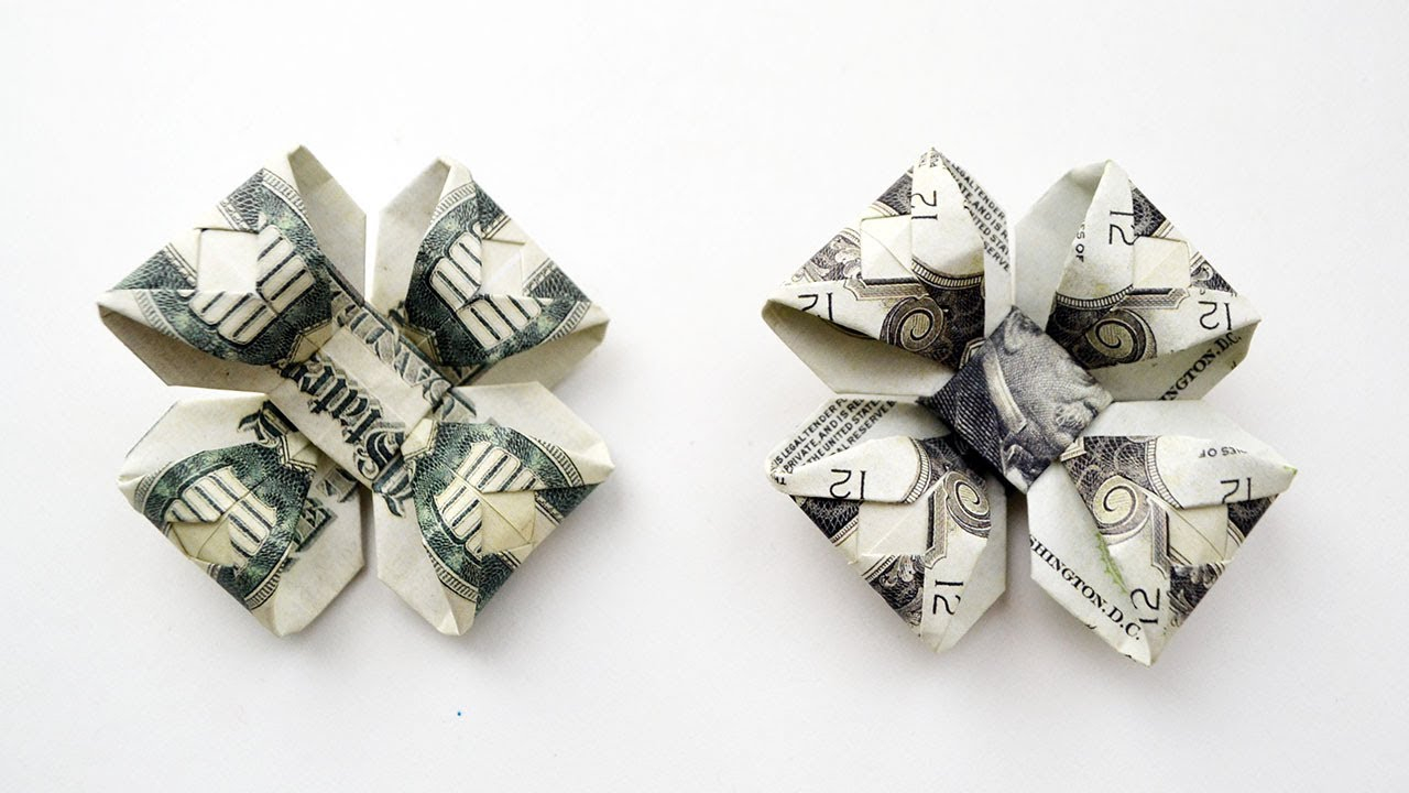 Easy Origami With Dollar Bills Easy Amazing Money Flower Origami Out Of Two Dollar Bills Tutorial Diy Nprokuda