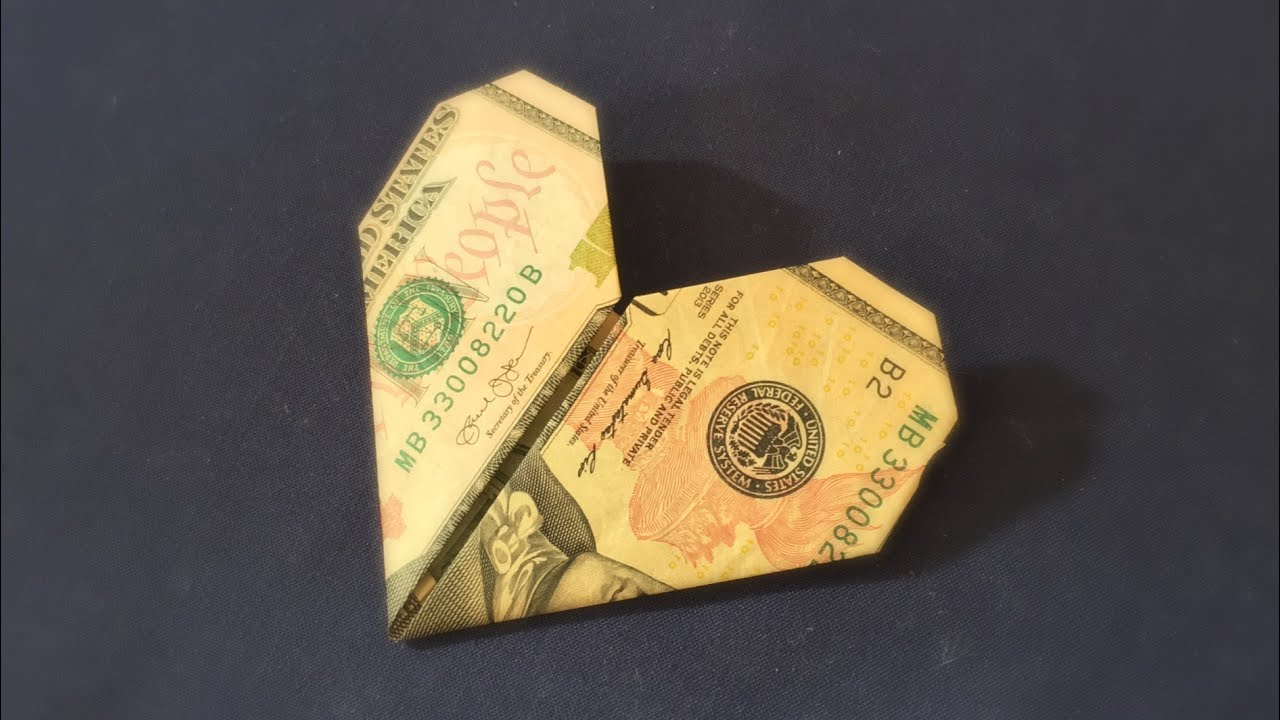 Easy Origami With Dollar Bills Easy Origami Dollar Bill Heart