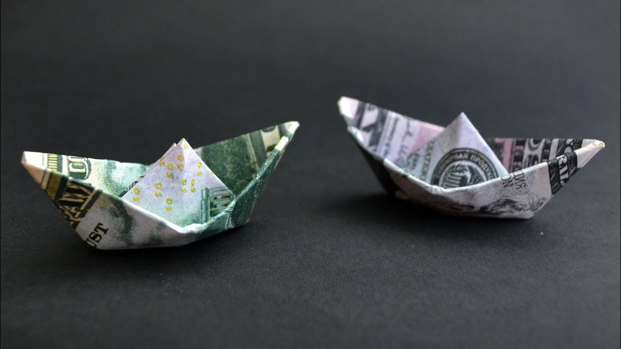 Easy Origami With Dollar Bills Money Boat Ship Easy Origami Out Of Dollar Bill Tutorial Diy
