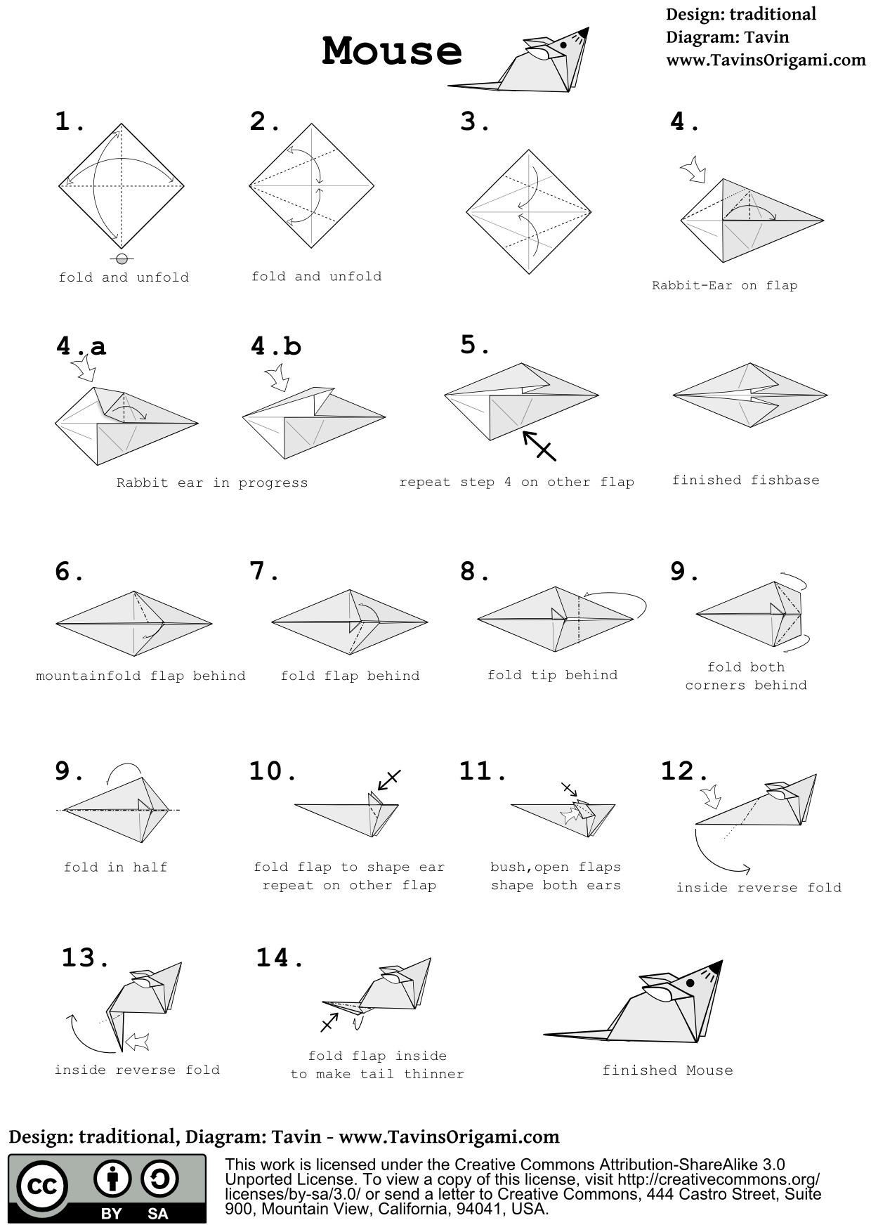 Fish Base Origami How To Fold A Simple Origami Mouse Tavins Origami Wonderhowto