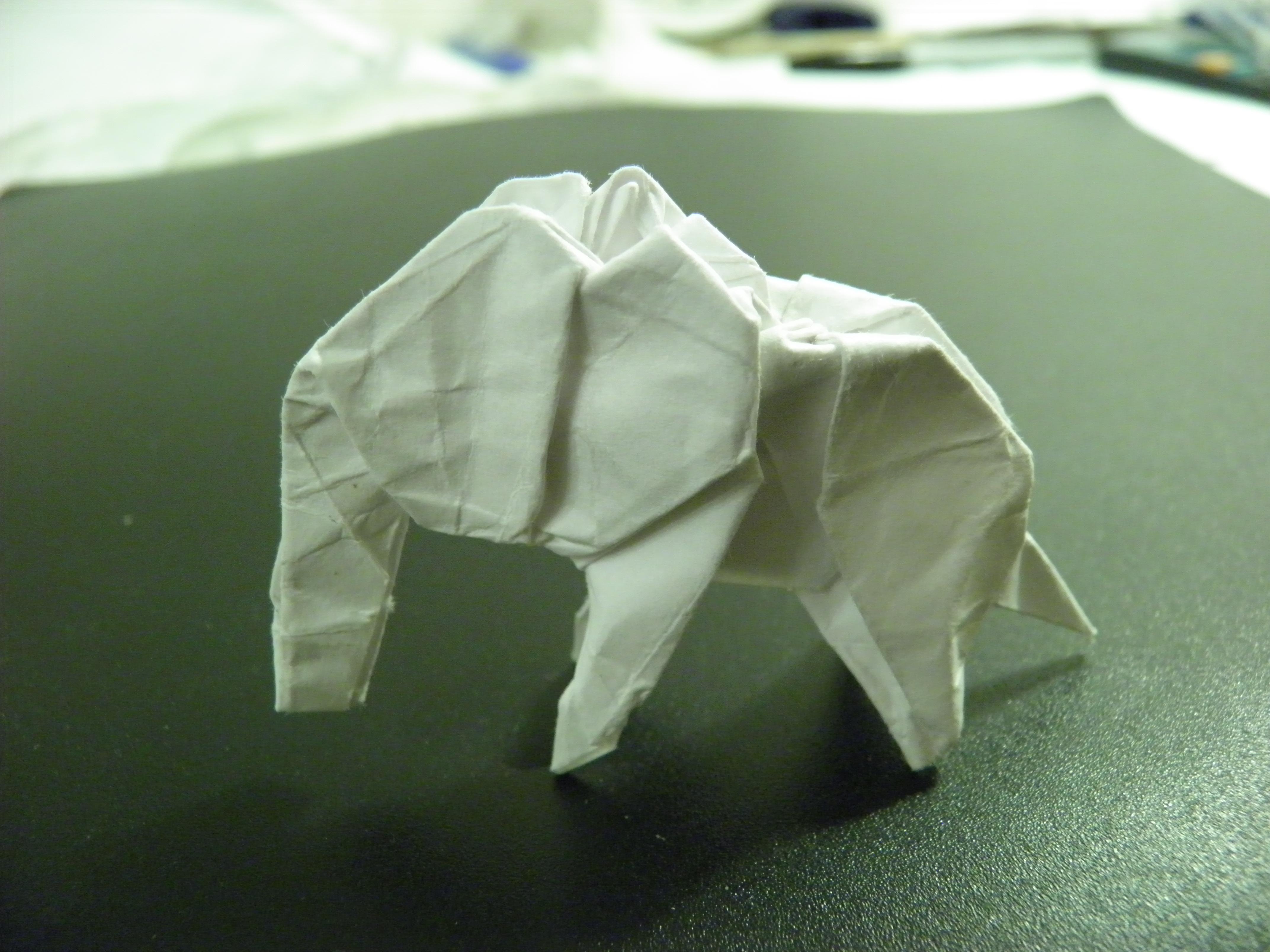 Fish Base Origami Origami Elephant I Designed And Folded Out Of A Fish Base Origami