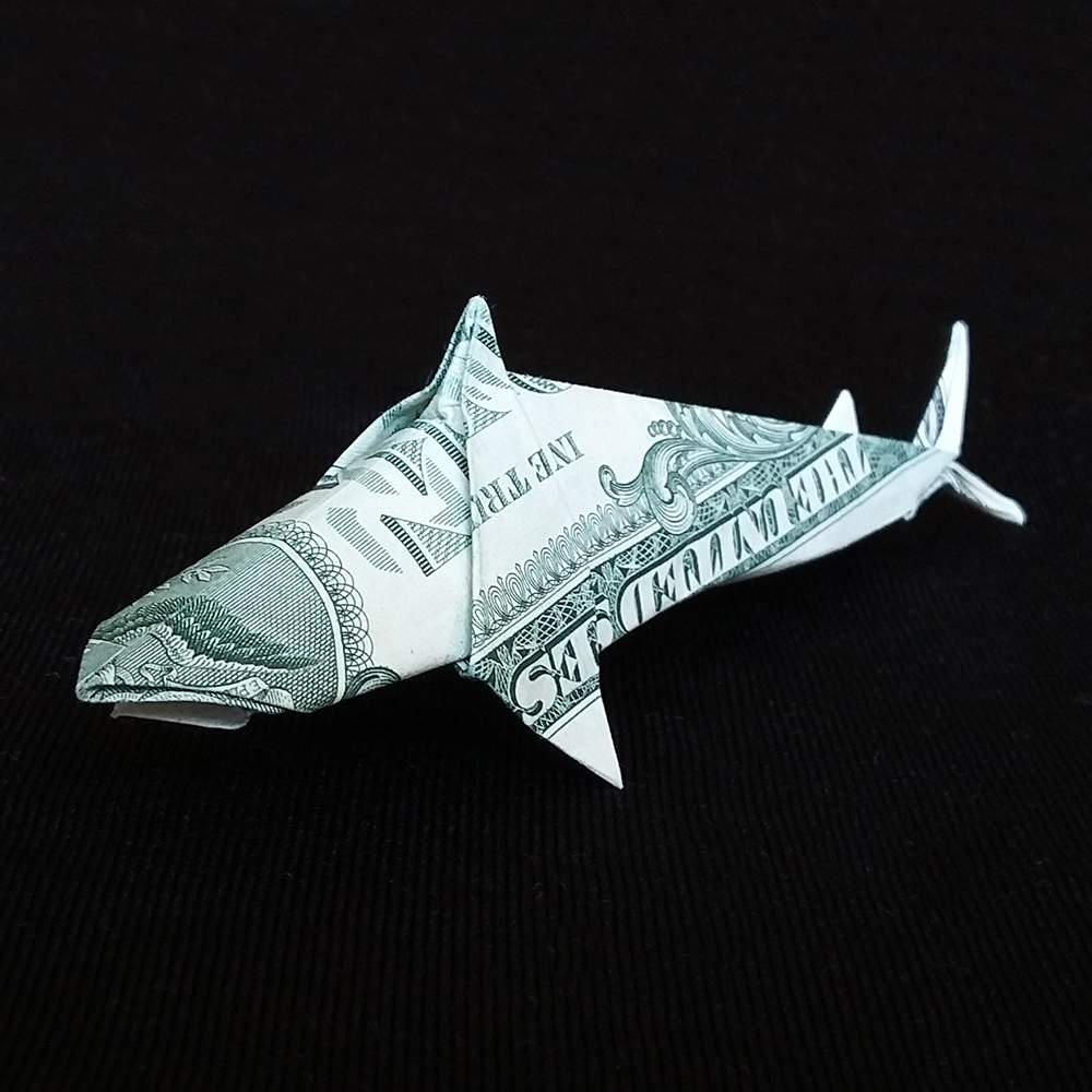 Fish Money Origami Origami Dollar Great White Shark Fish 3d Sculpture Art Decor Miniature Charm Gift Money Figurine Handcrafted Real 1 Dollar Bill Mini Figure