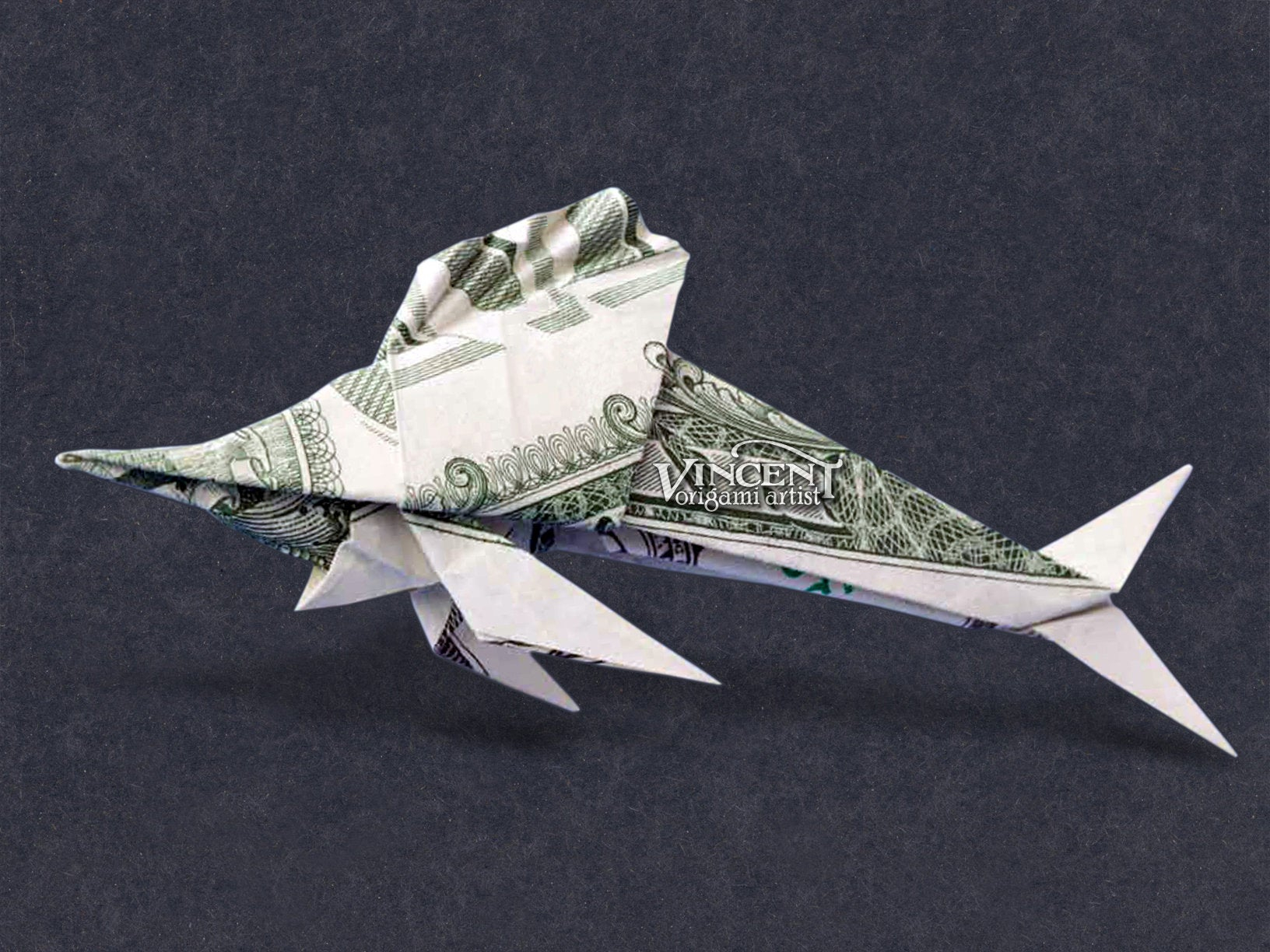 Fish Money Origami Swordfish Money Origami Dollar Bill Fish Sea Animal Cash Sculptors Bank Note Handmade