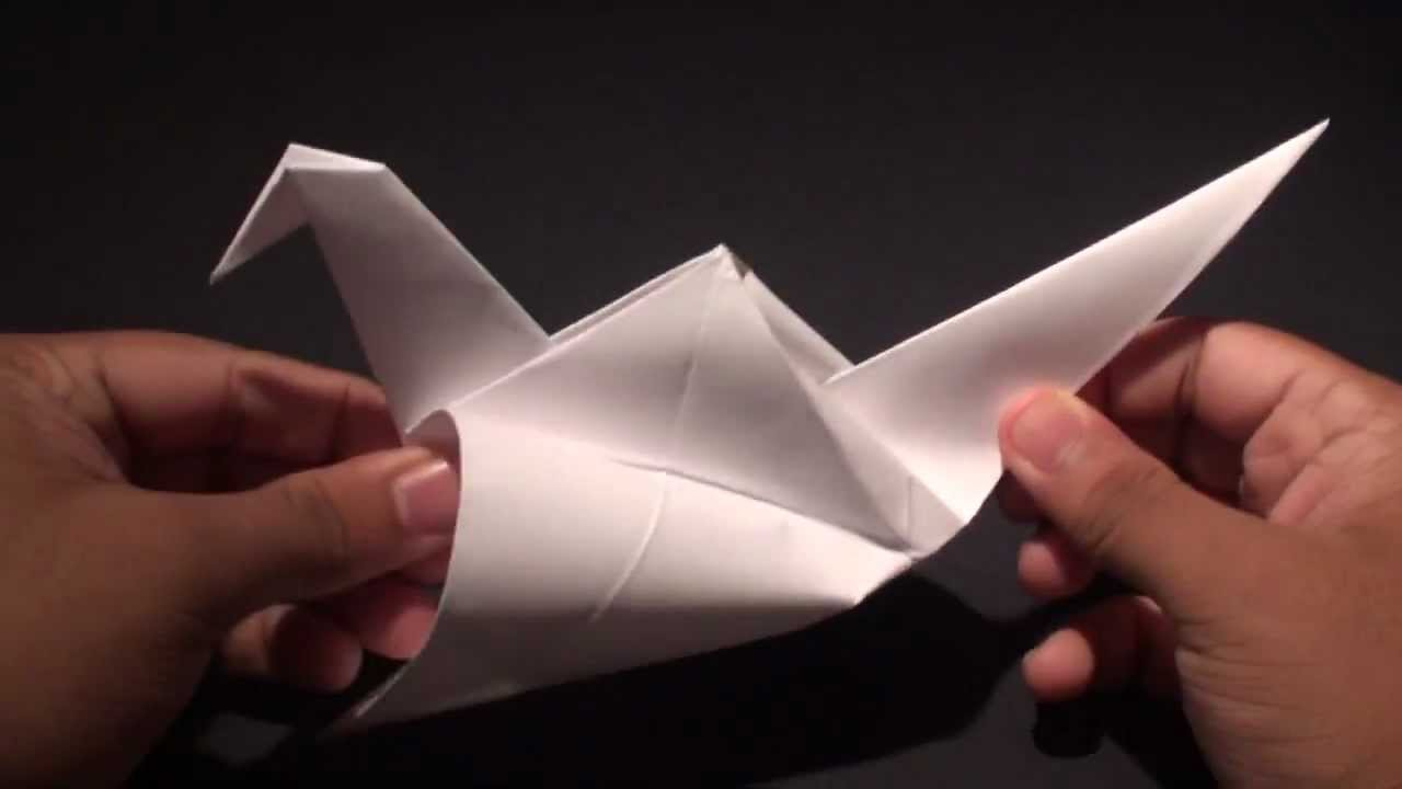 Flapping Swan Origami How To Make A Origami Paper Flapping Crane Bird Sunderorigami